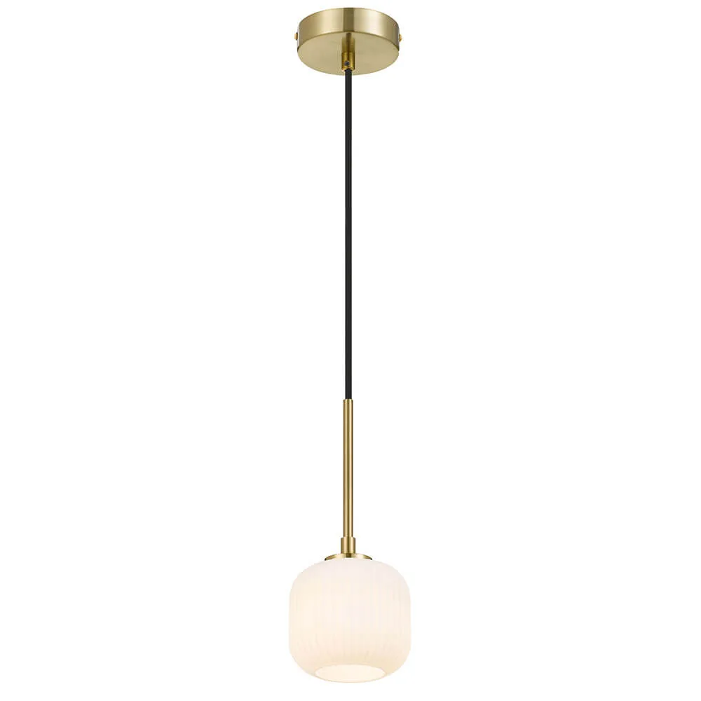 Telbix Bobo 1 Light Pendant - Antique Gold Opal
