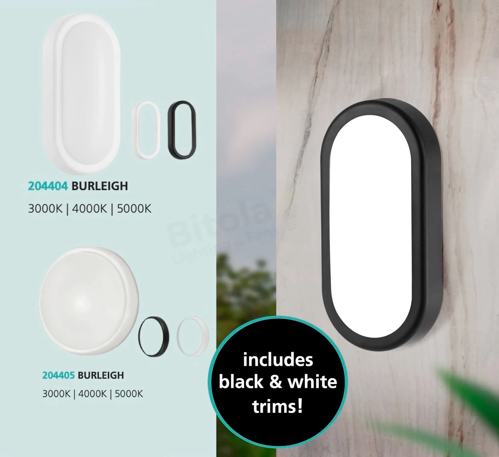 Eglo Burleigh 12w LED Outdoor Bunker Light in Oval or Round