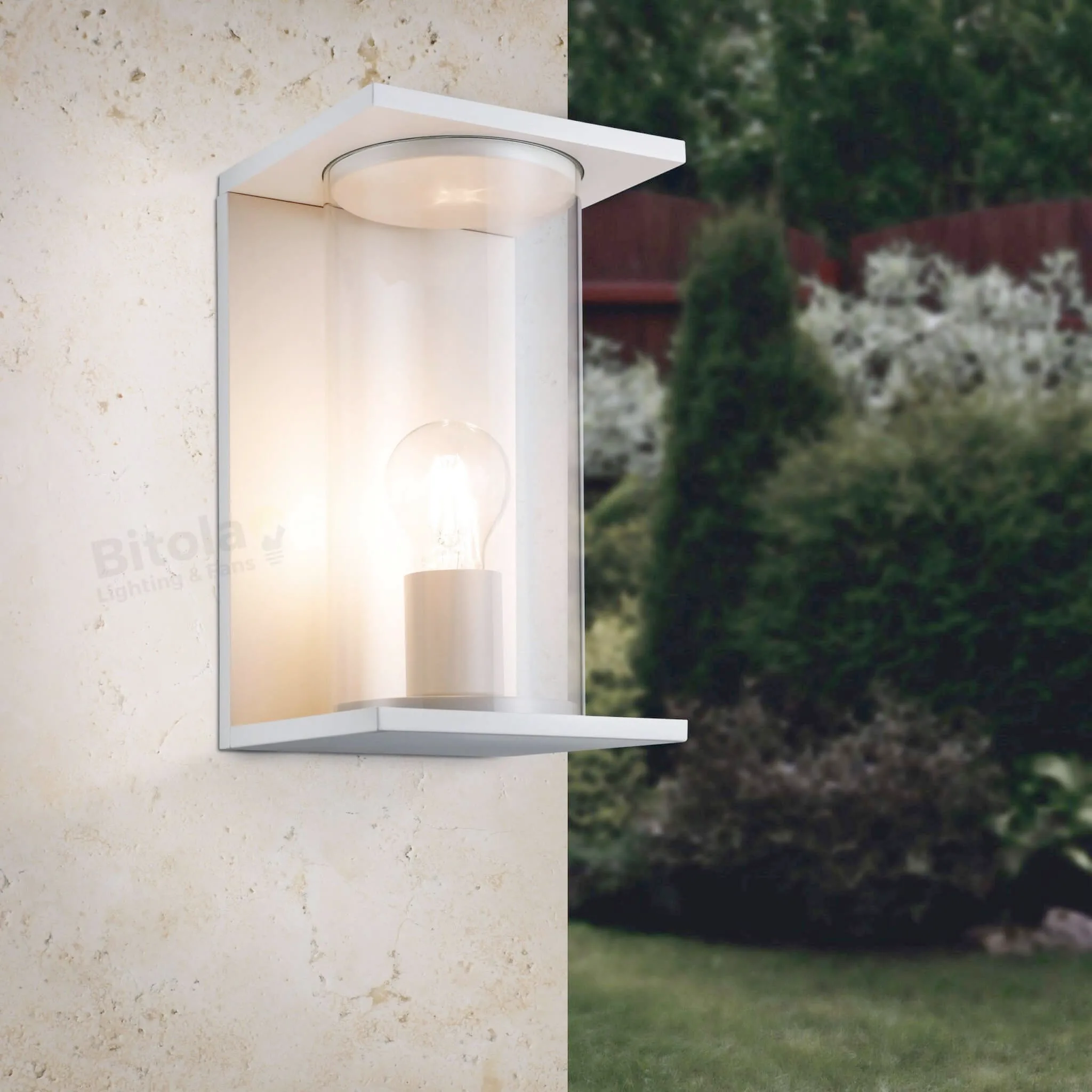 Eglo Cascinetta White Modern Outdoor Lantern Wall Light