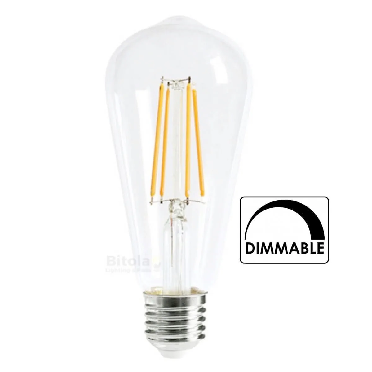 Telbix 8W ST64 E27 Dimmable LED Globe Clear - Warm or Cool White