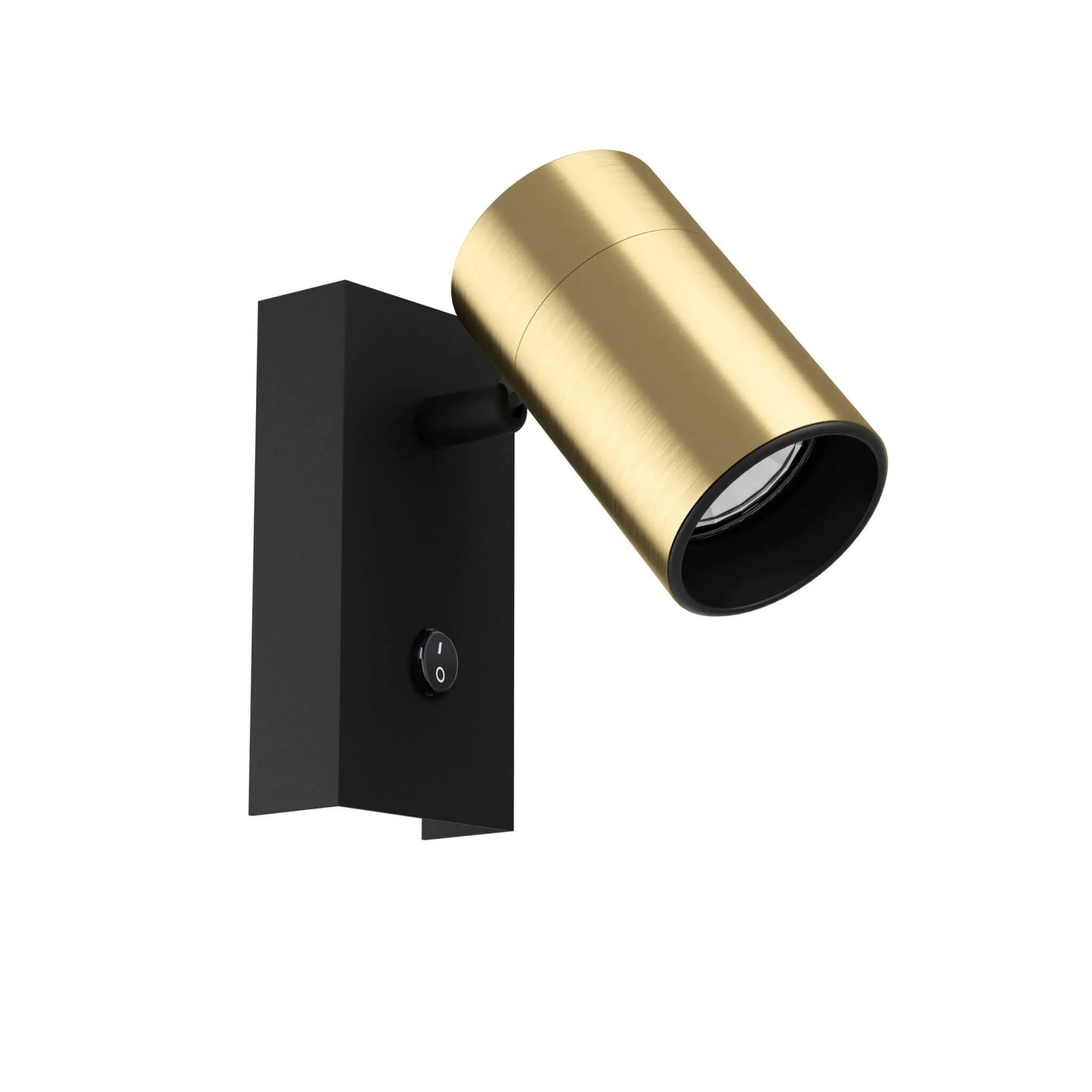 Eglo Cumaribo Switched 1 Light LED Wall Spotlight - Black with Brushed Brass