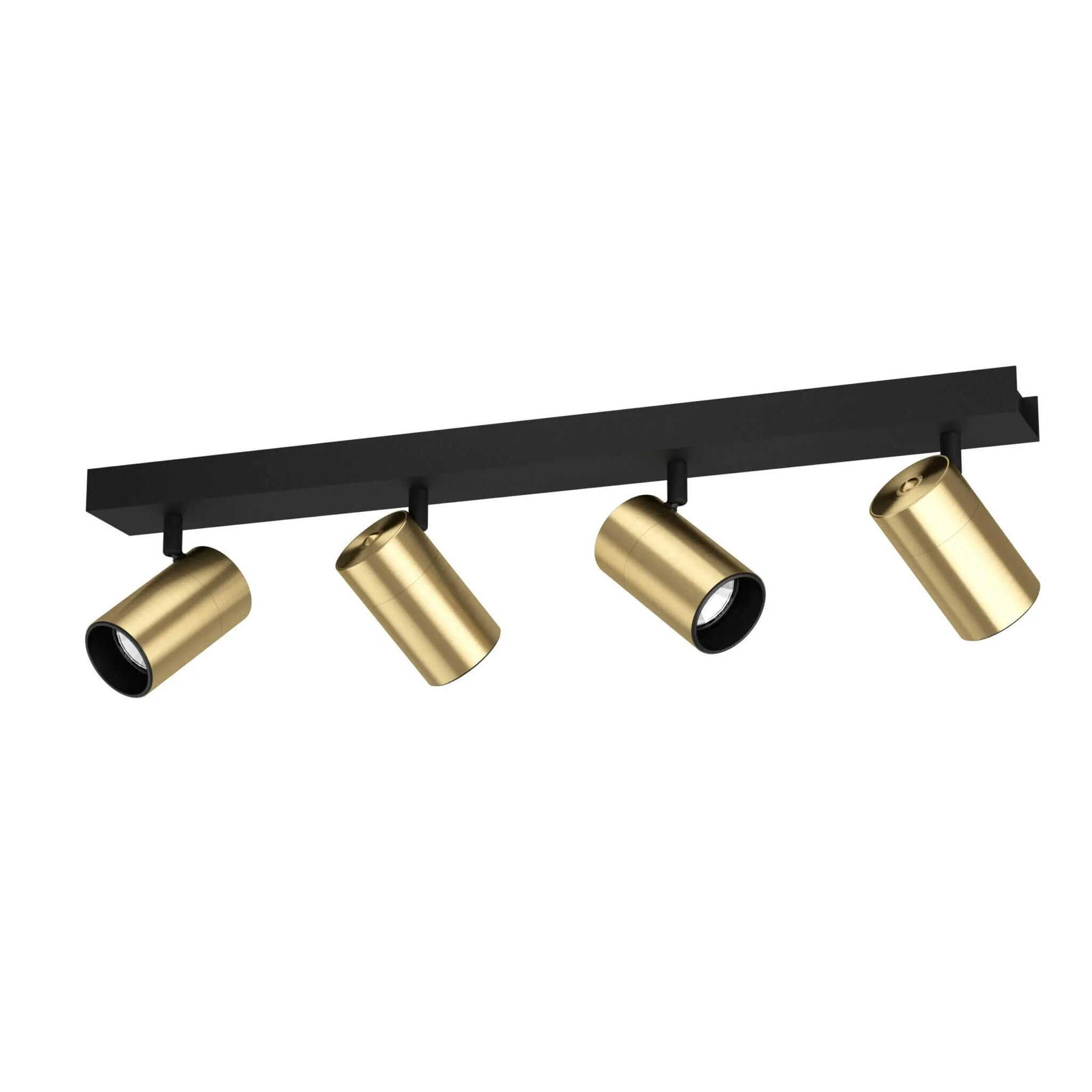 Eglo Cumaribo 4 Light LED Bar Ceiling Spotlight - Black with Brushed Brass