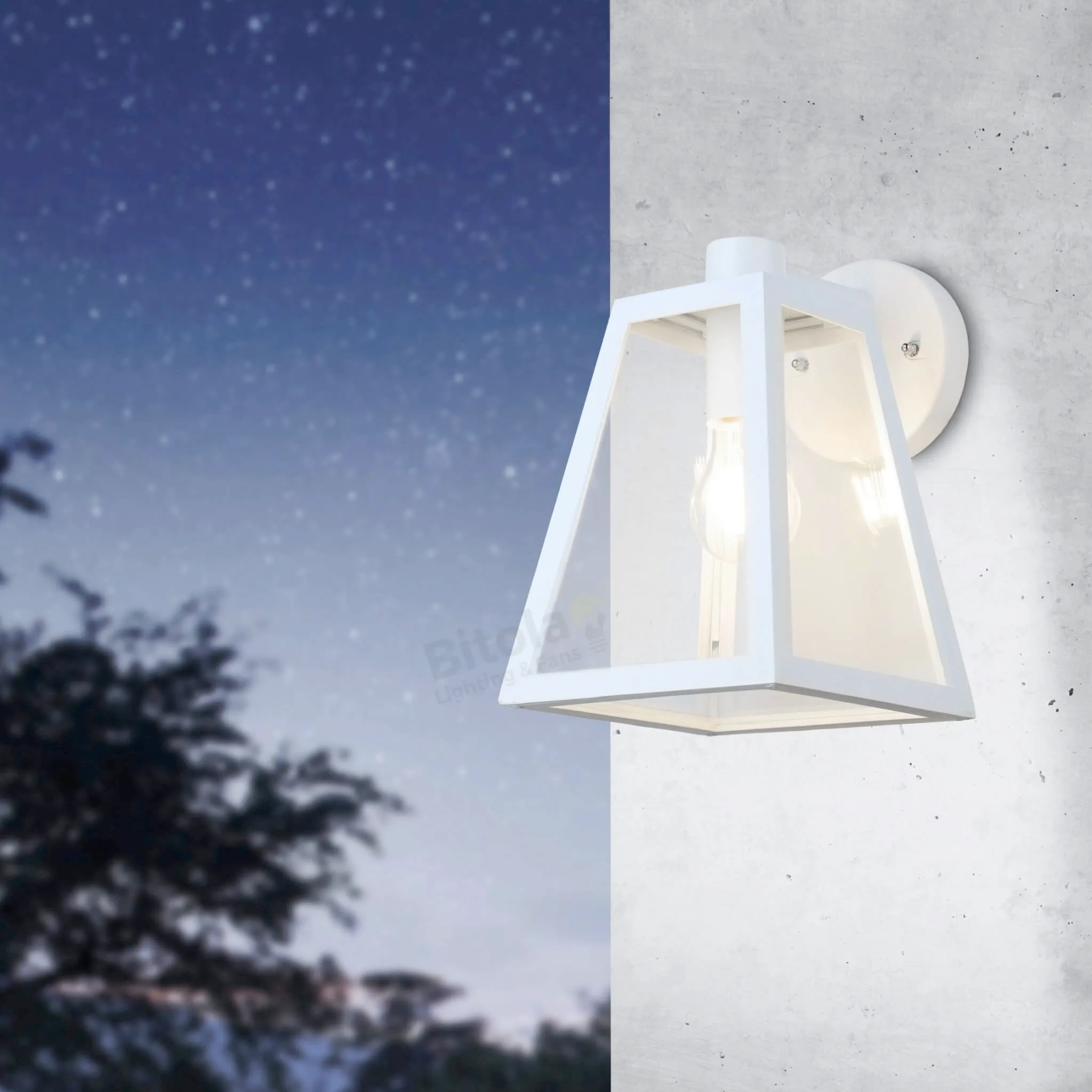 Eglo Mirandola White Outdoor Lantern Wall Light