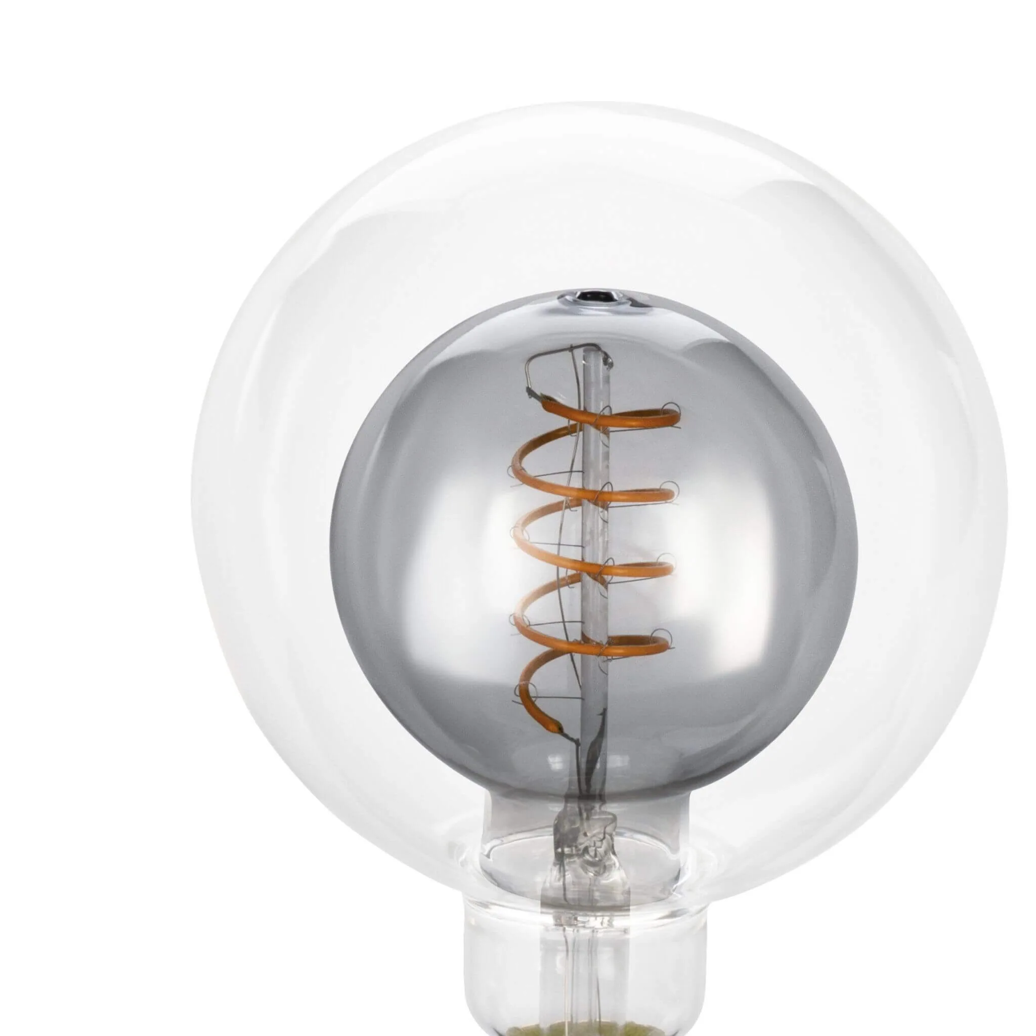 Eglo Black Transparent Globe Spiral Filament 4W LED G125 Glass Sphere - 80 Lumens