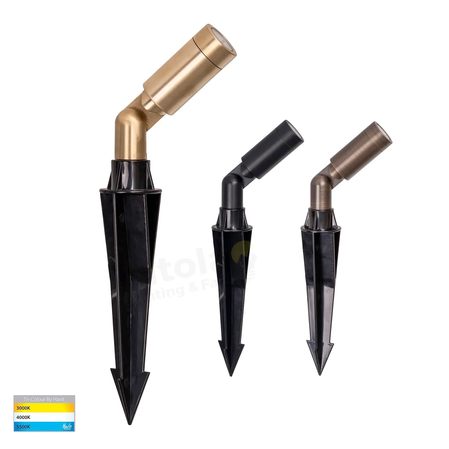 Havit Cilindor HV1435T Mini Adjustable Tri-Colour 12v LED Garden Spike Light
