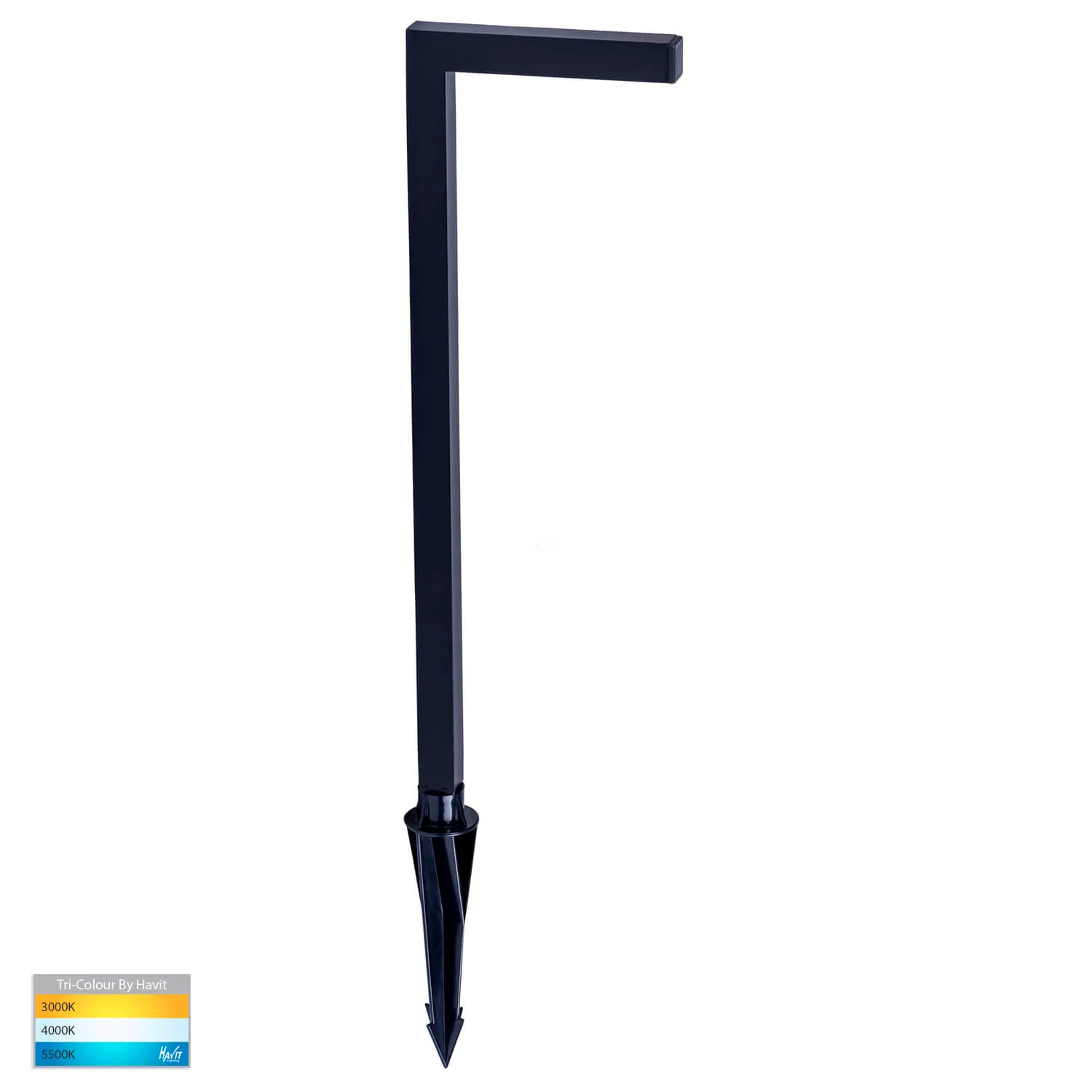Havit Nedia HV1459T-BLK Black Square Tri-Colour 7w LED 12v Garden Spike Light