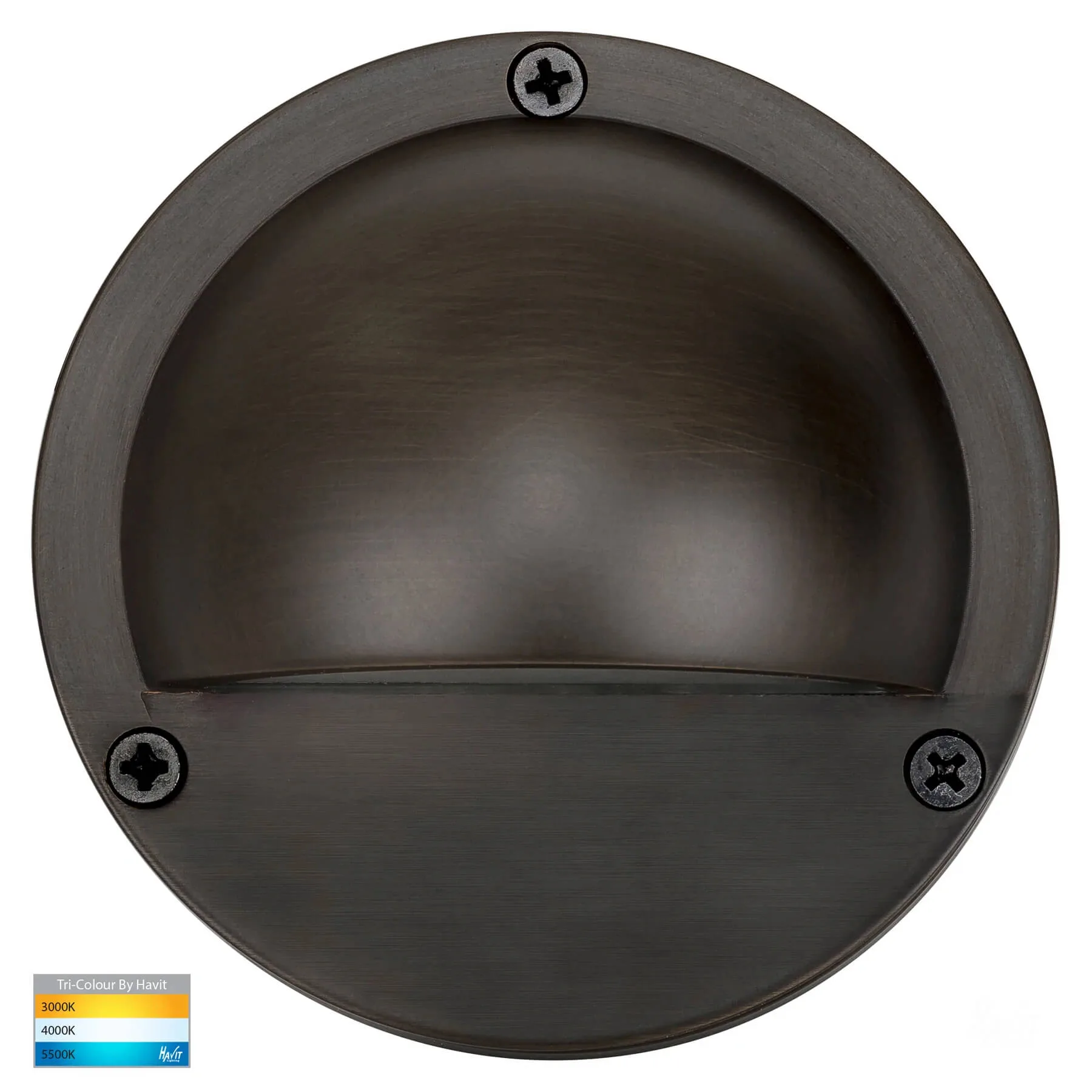 Havit Pinta HV2903T-AB Antique Brass 240v Tri-Colour LED Step / Wall Light with Eyelid