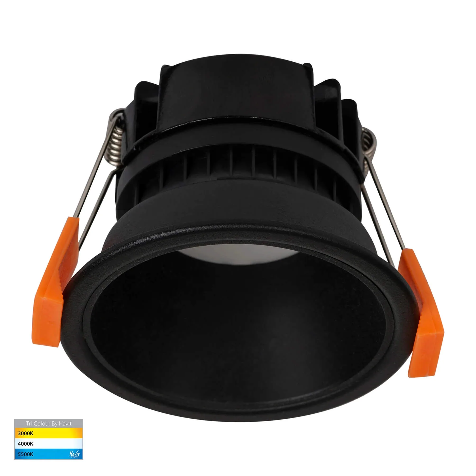 Havit Gleam HV5529T-BB Black with Black Insert Tri-Colour 9w LED Downlight - 76mm Cutout