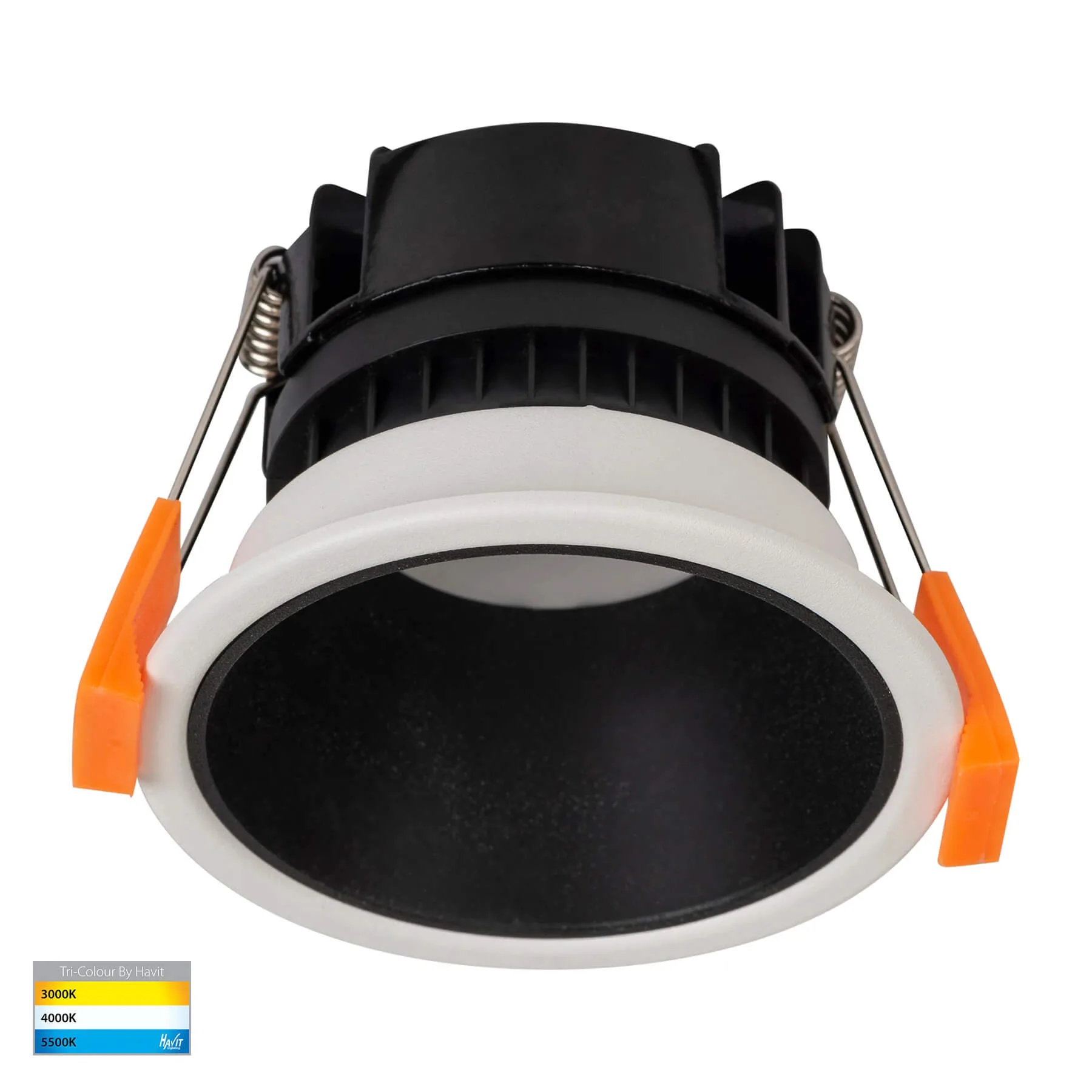 Havit Gleam HV5529T-WB White with Black Insert Tri-Colour 9w LED Downlight - 76mm Cutout