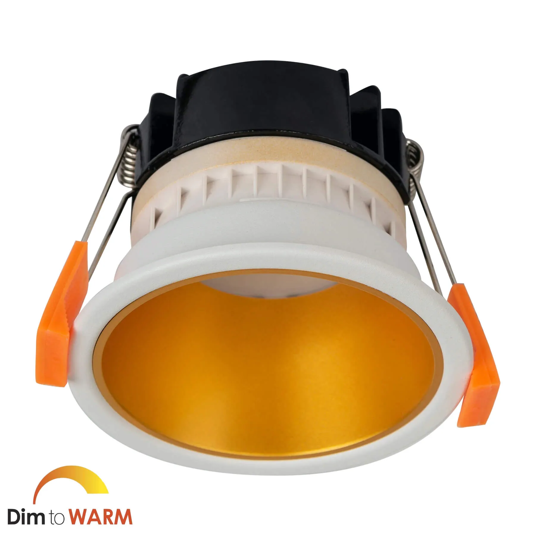 Havit Gleam HV5529D2W-WG White with Gold Insert Dim-To-Warm 9w LED Downlight - 76mm Cutout