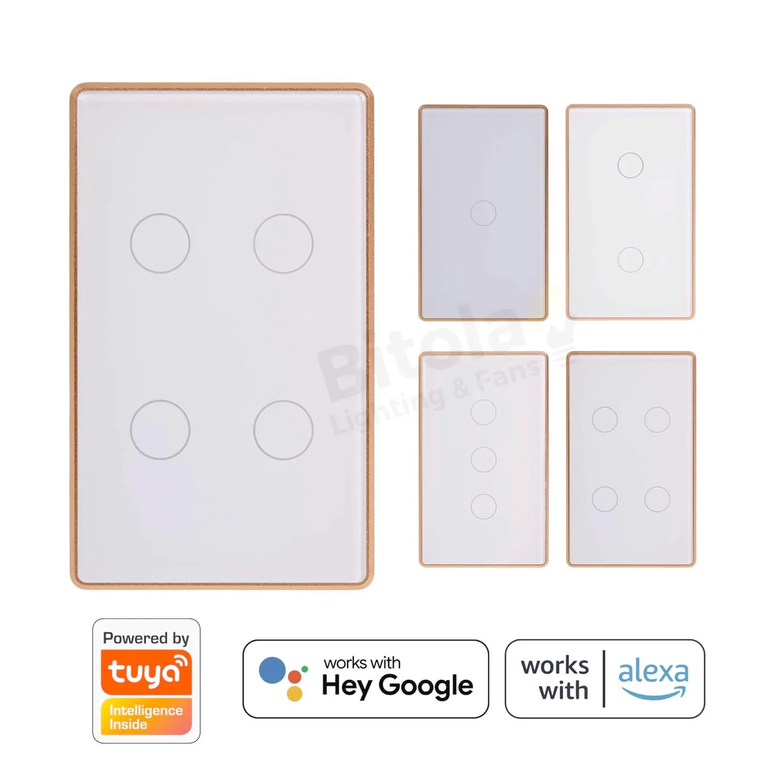 Havit Wifi Gang Switches White Gold HV9120