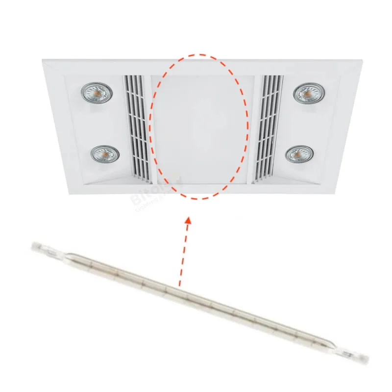 Eglo 1000w R7S 214mm Halogen Bathroom Heater Globe