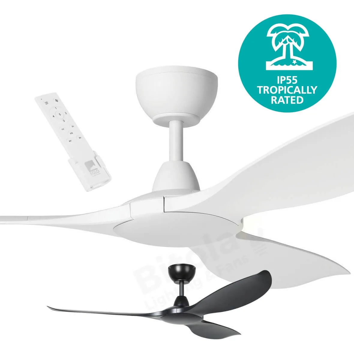 Eglo Kurrawa 60" IP55 Rated 3 Blade ABS DC Ceiling Fan with Remote