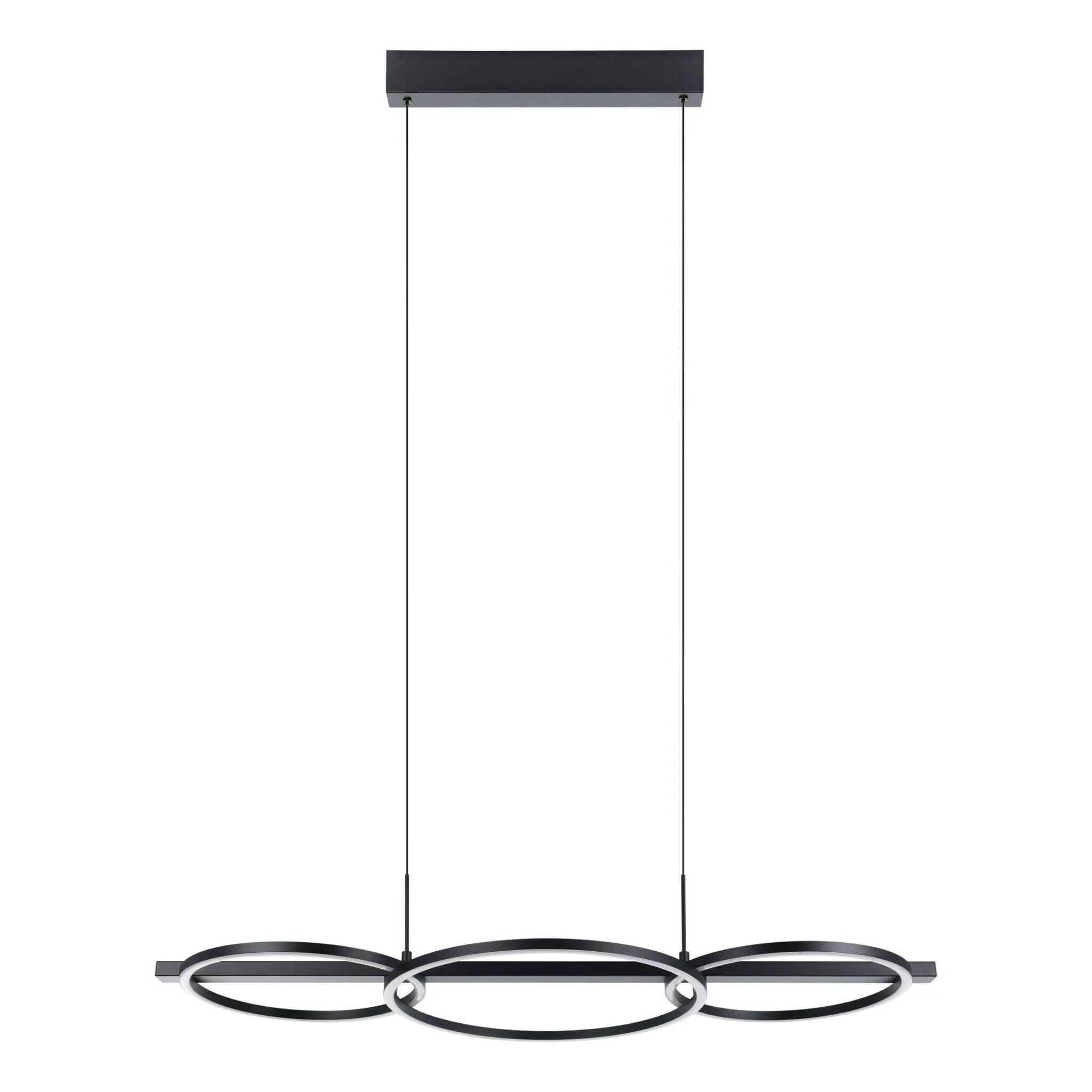 Eglo Lanacera 40w LED 3 Halo Ring Ceiling Pendant Light in Black