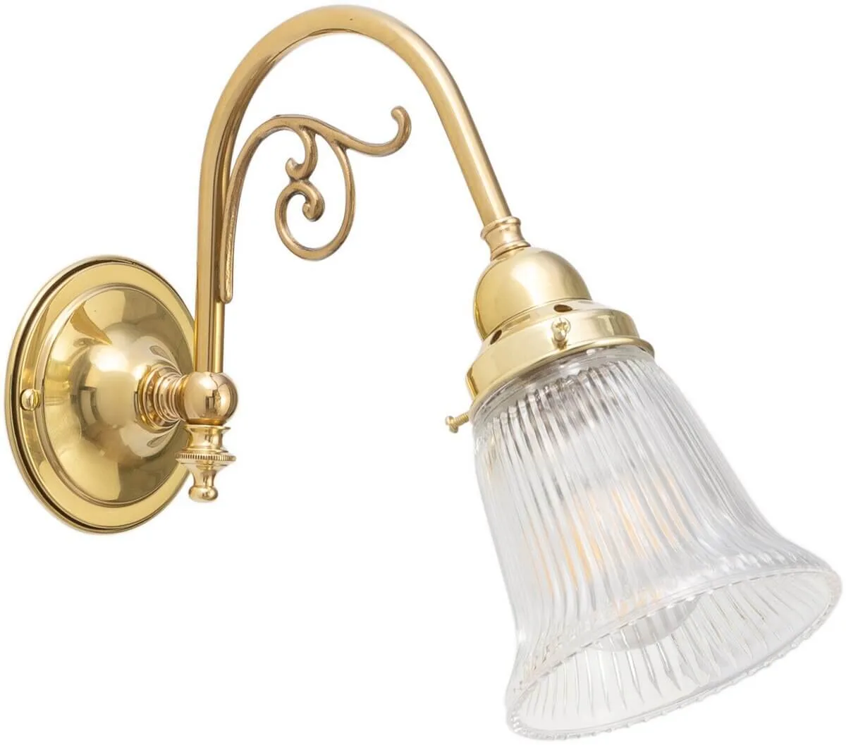 Lighting Inspirations Victoriana Wall Bracket Polished Brass with Zipper 23 Clear Shade