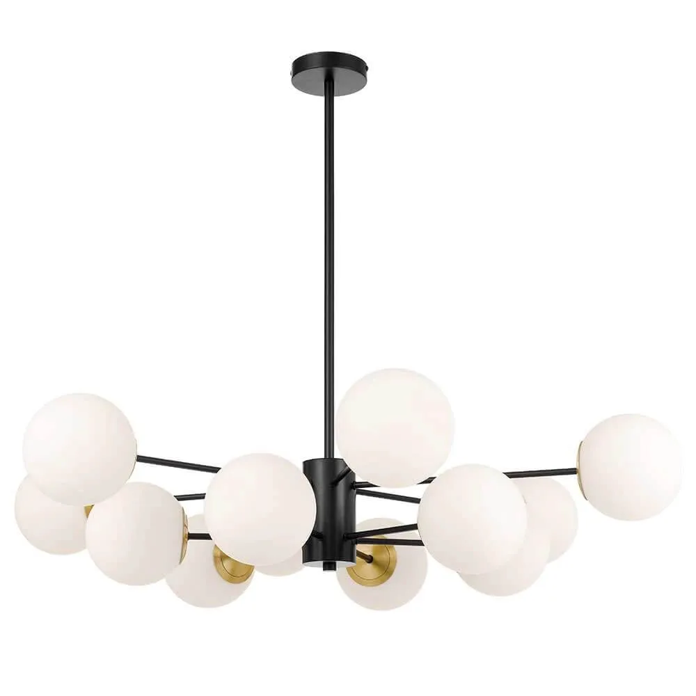 Telbix Marsten 12 Light Ceiling Pendant with Frosted Glass Ball Shades