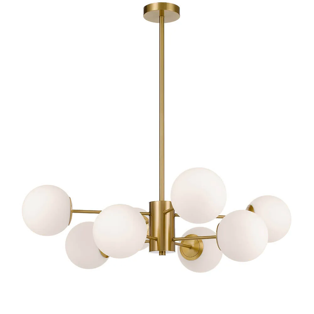 Telbix Marsten 8 Light Ceiling Pendant with Frosted Glass Ball Shades