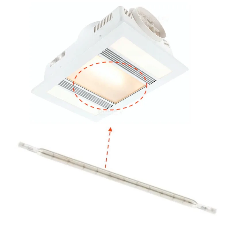 Brilliant 1000w R7S 238mm Halogen Bathroom Heater Globe