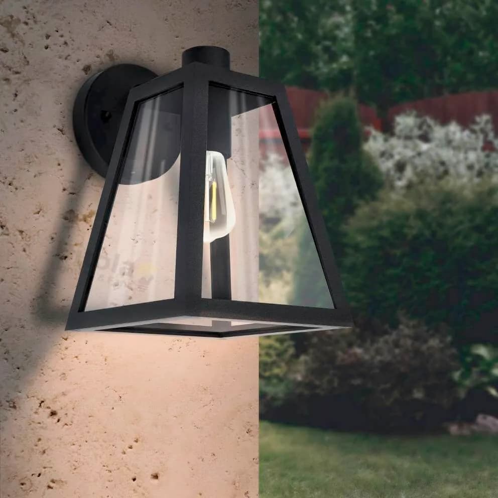 Eglo Mirandola Black Outdoor Lantern Wall Light