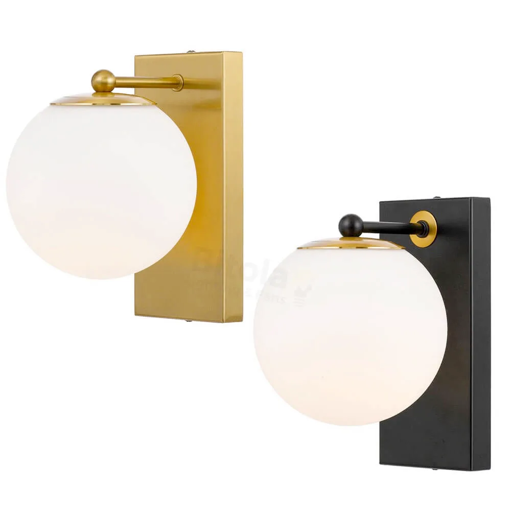 Telbix Marsten Wall Light with Frosted Glass Ball Shade