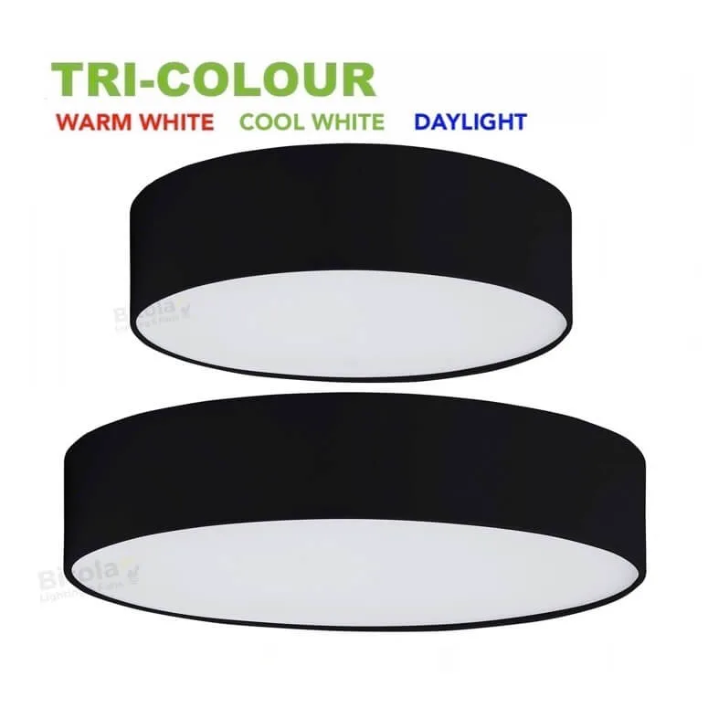 Havit Nella Tri-Colour LED Flush Mount Ceiling Oyster Light in Black