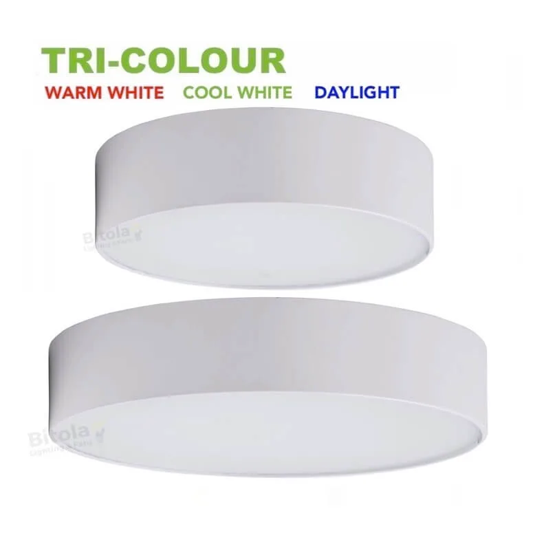 Havit Nella Tri-Colour LED Flush Mount Ceiling Oyster Light in White