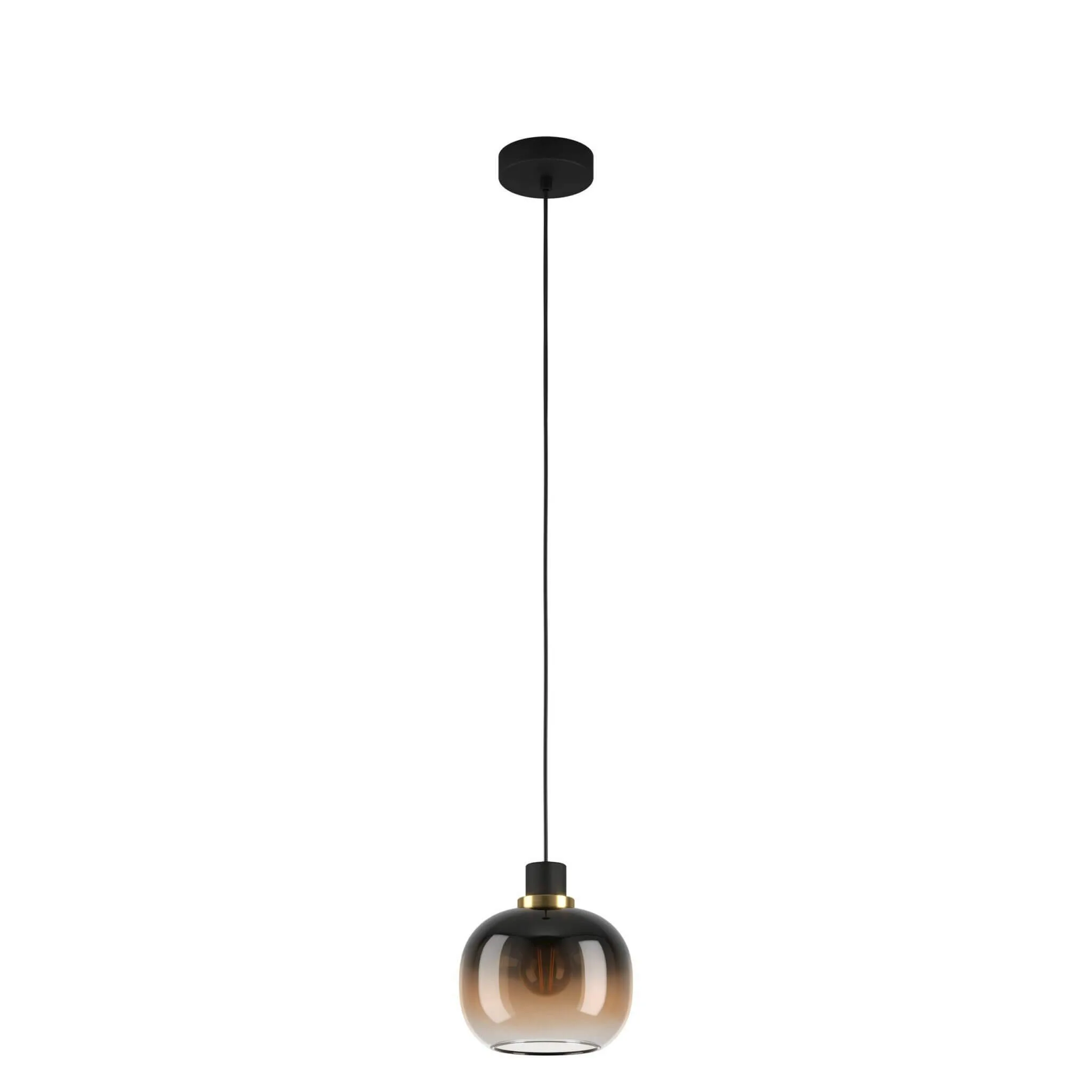 Eglo Oilella 1 Light Black Brown Vaporised Glass Ceiling Pendant