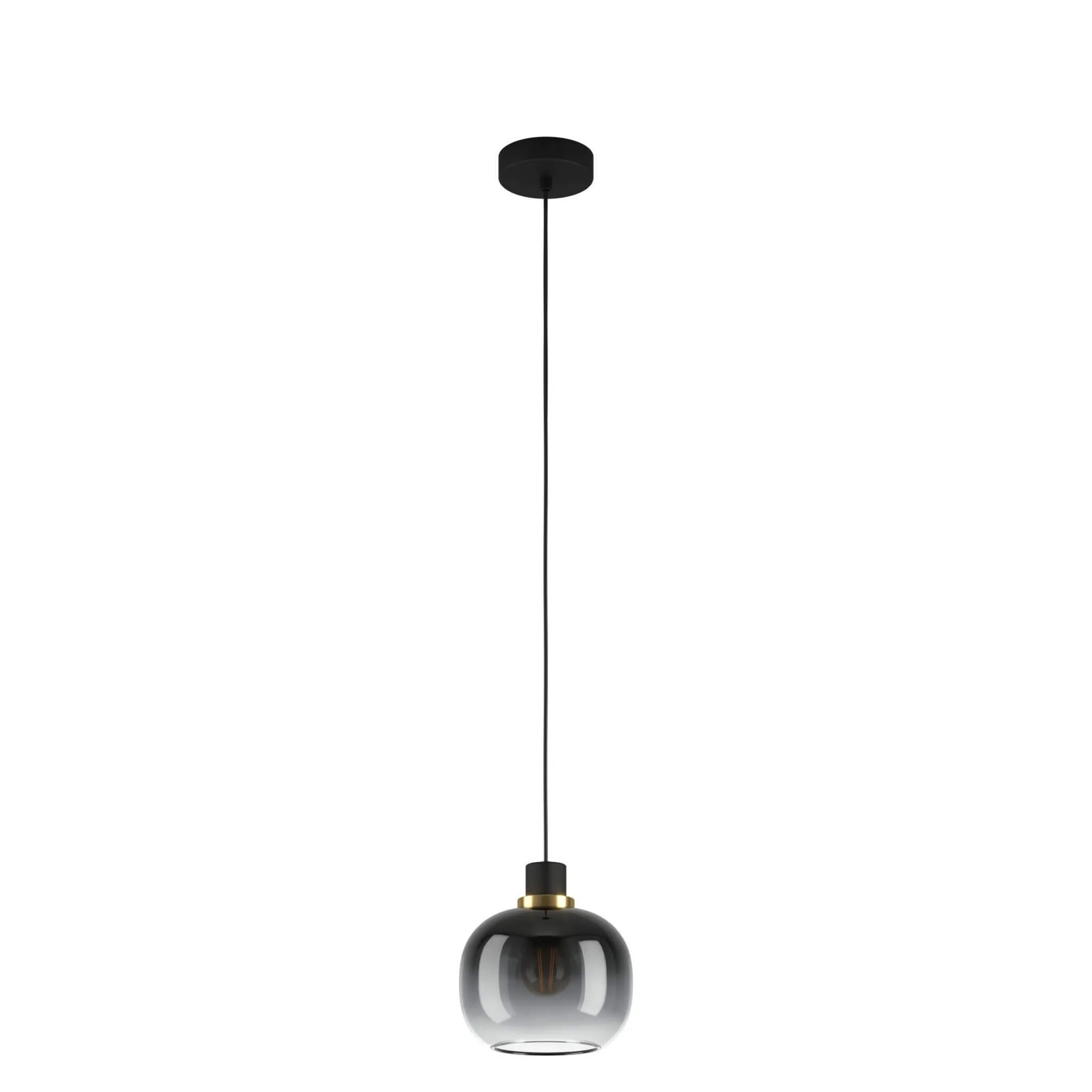 Eglo Oilella 1 Light Black Grey Vaporised Glass Ceiling Pendant
