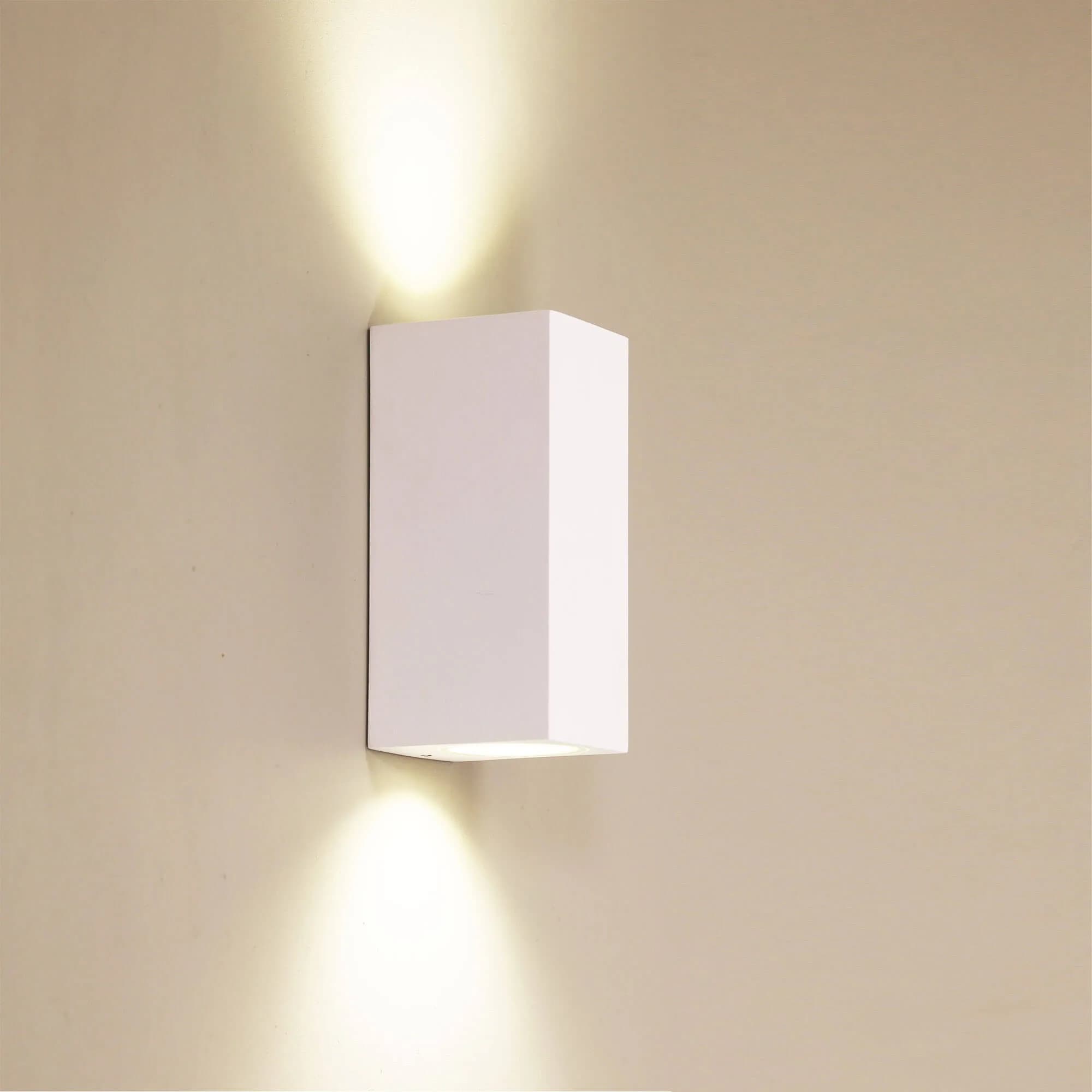 Oriel Atlas Twin IP54 Up & Down Square Outdoor Wall Light