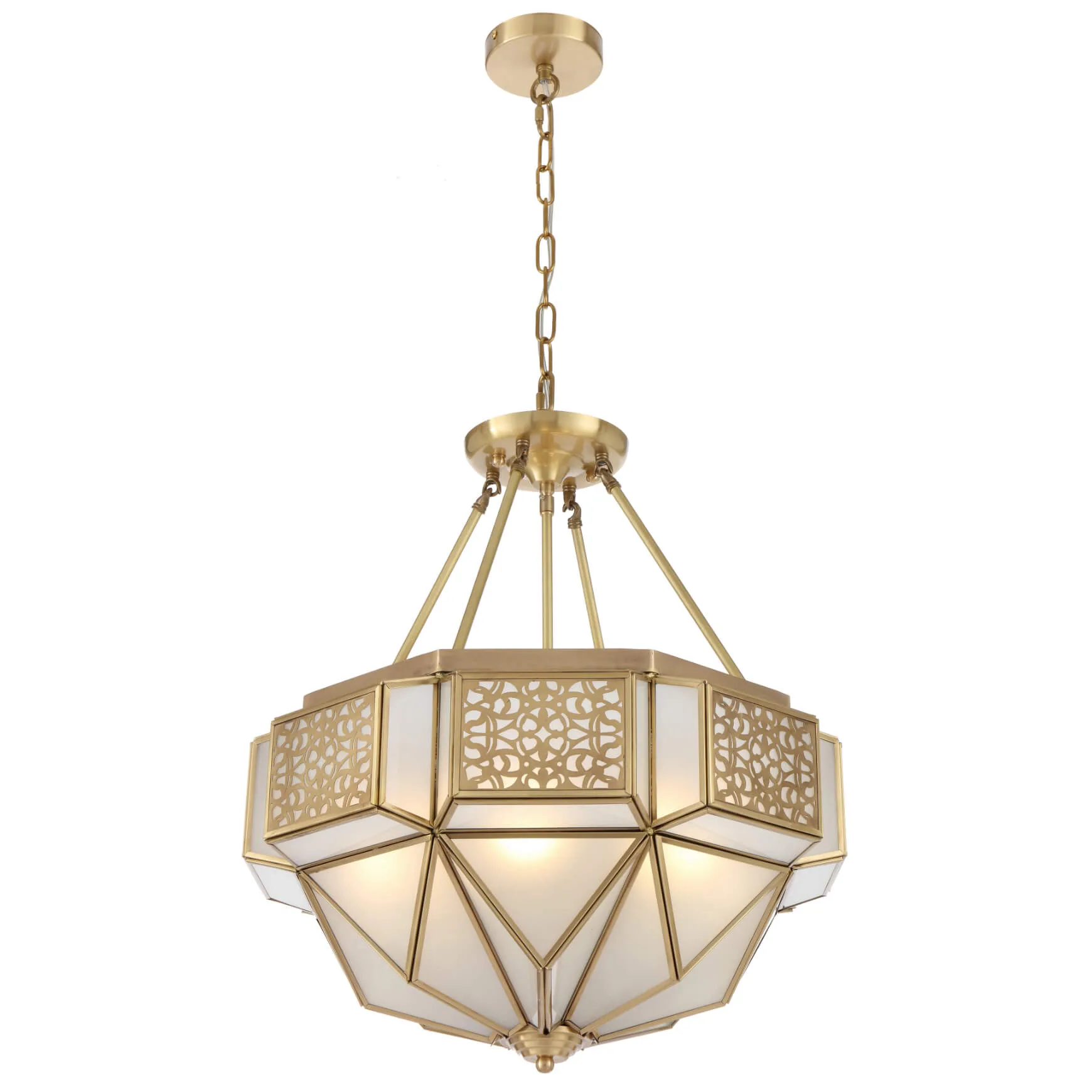 Telbix Overton Artisan Brass CTC Ceiling Pendant Light with Gold Lattice