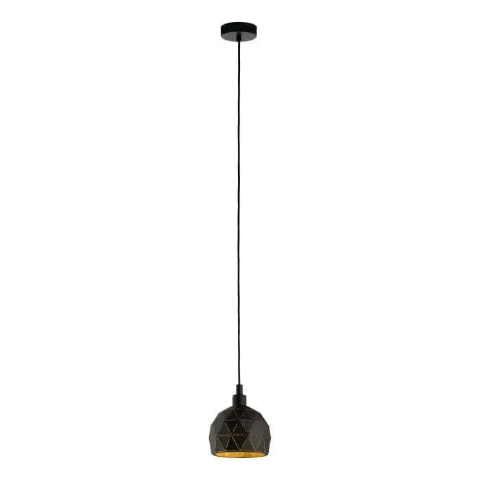 Eglo Roccaforte Small 170mm Black and Gold Ceiling Pendant Light