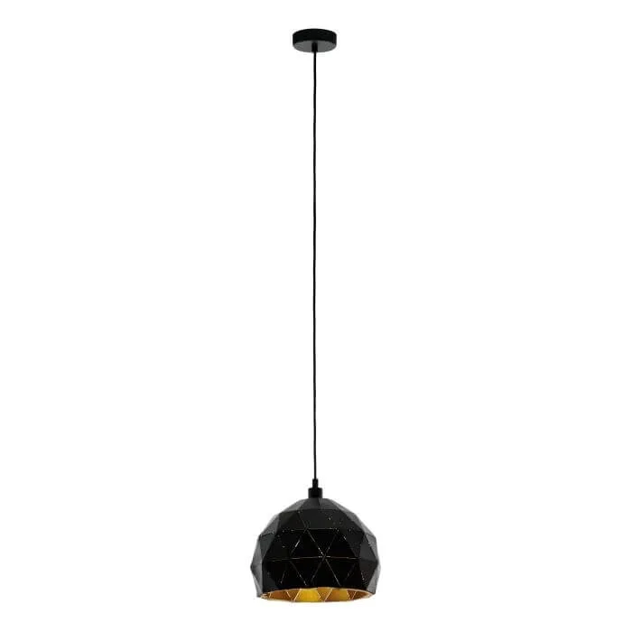 Eglo Roccaforte Medium 300mm Black and Gold Ceiling Pendant Light