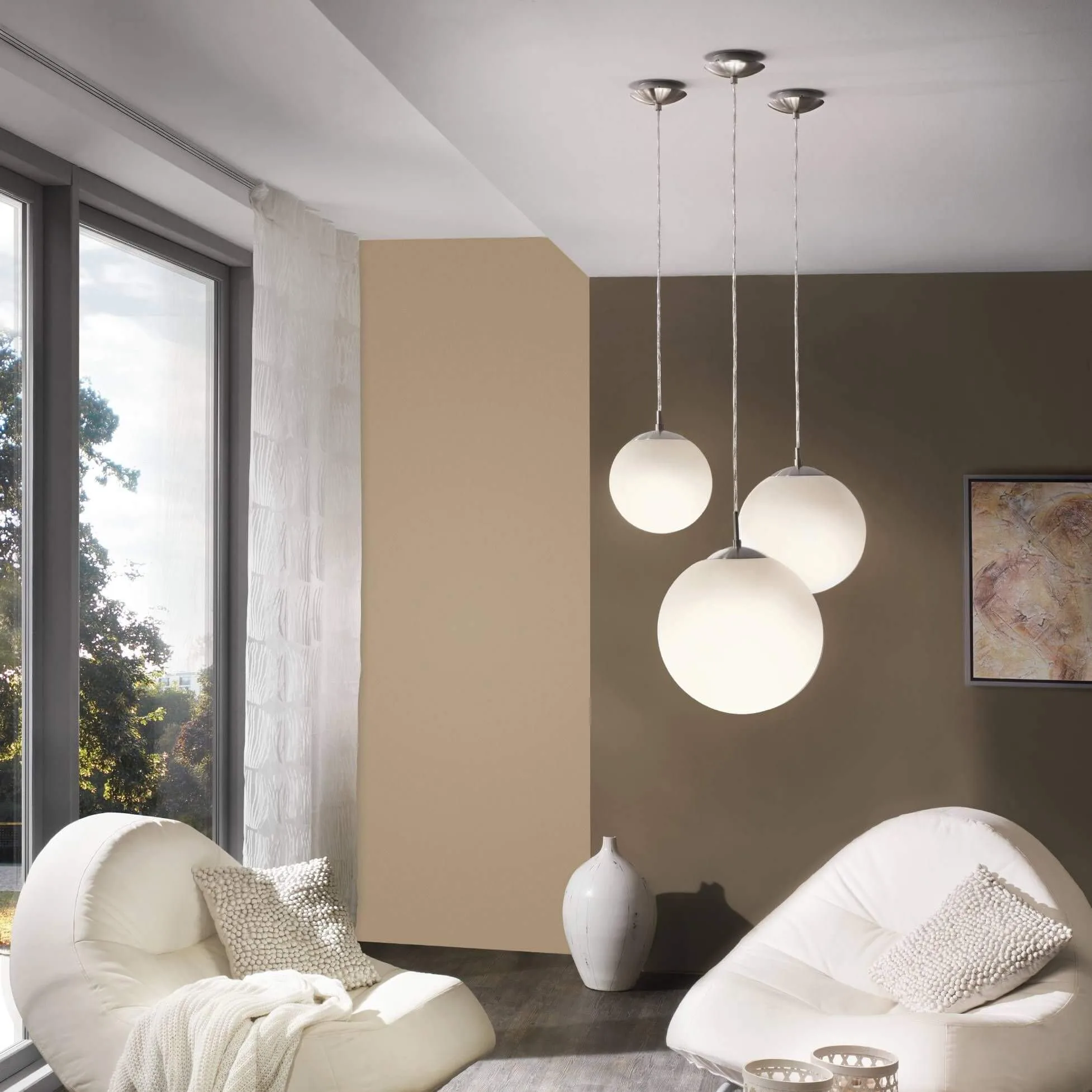 Eglo Rondo Opal Glass Ball Ceiling Pendant Lights - 4 Sizes