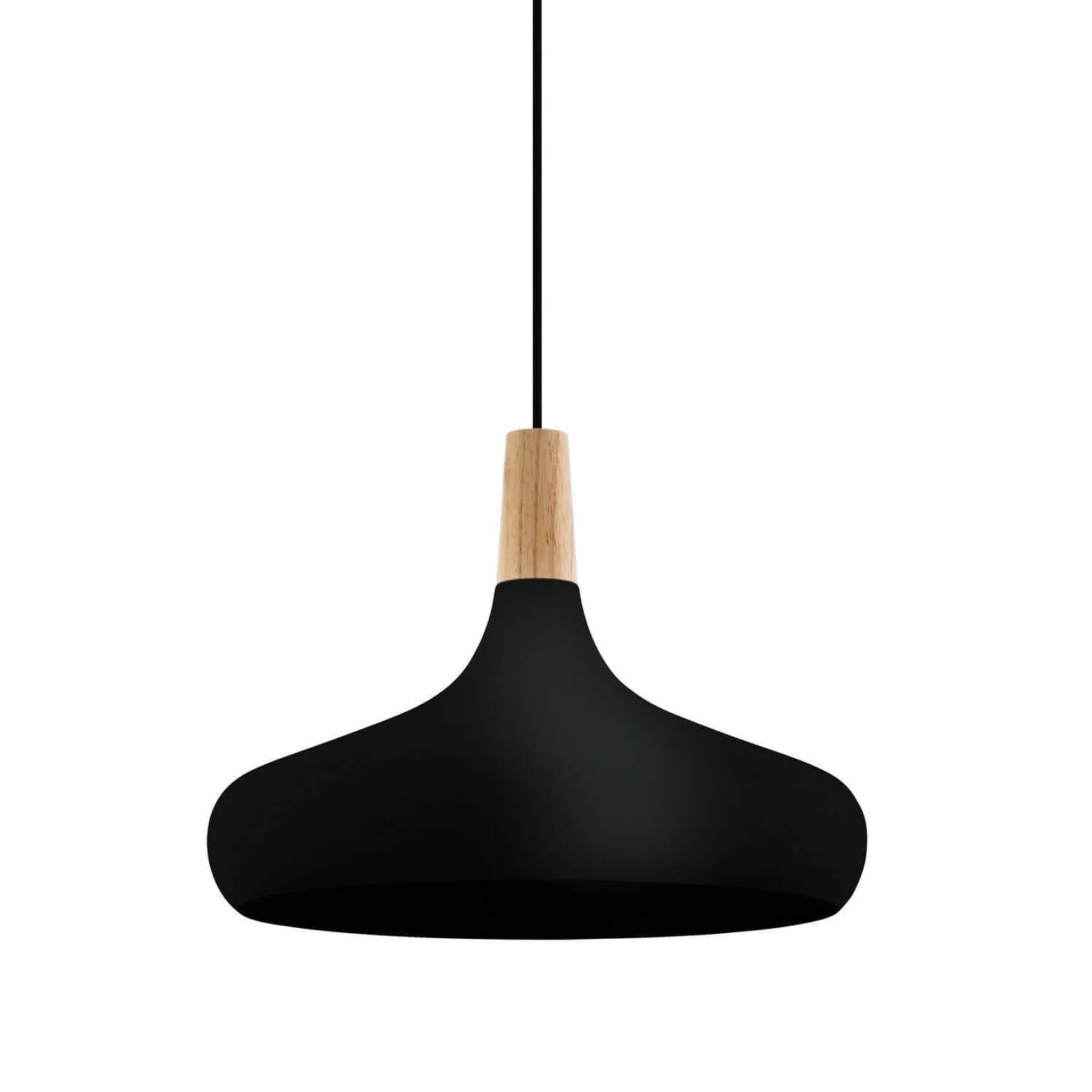 Eglo Sabinar 400mm Large 1 Light Nordic Timber Top Ceiling Pendant