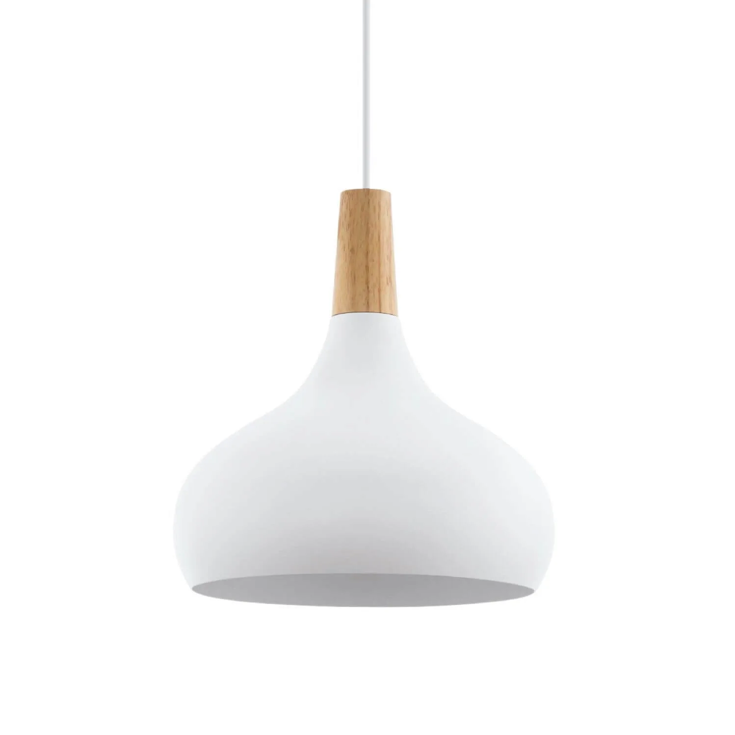 Eglo Sabinar 280mm Medium 1 Light Nordic Timber Top Ceiling Pendant