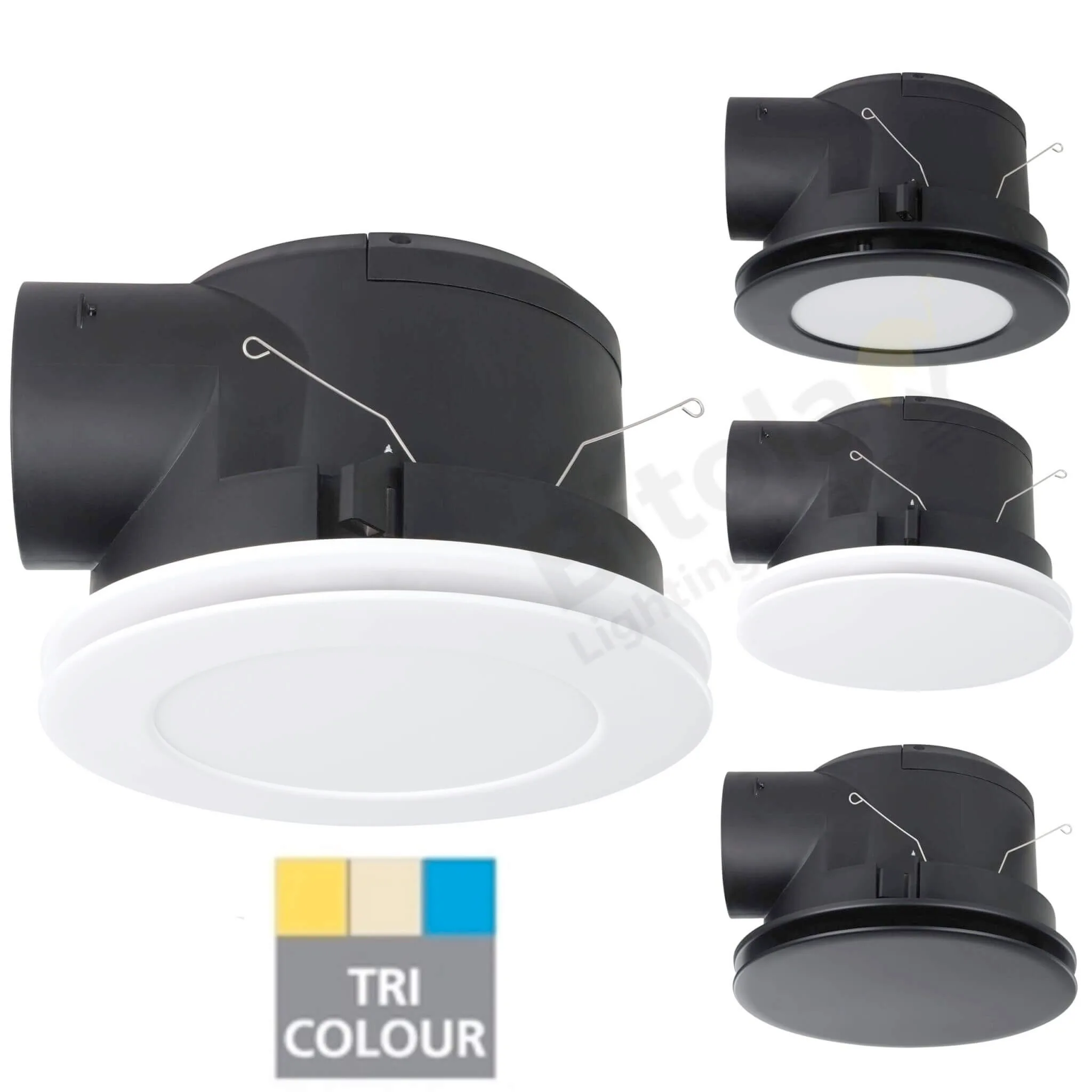Eglo Samba Round Bathroom Exhaust Fan - With or Without LED Light