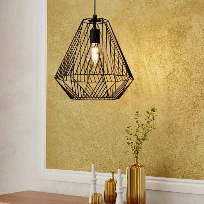 Eglo Stype Black Steel 1 Light Geometric Ceiling Pendant