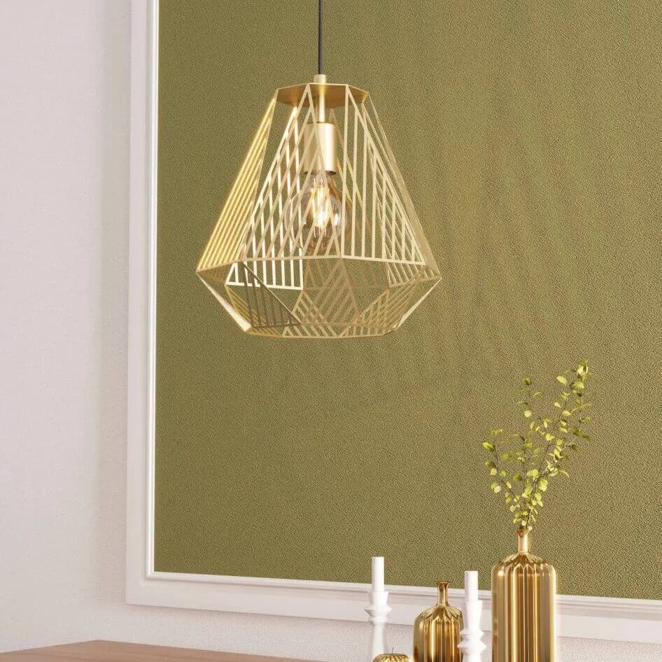 Eglo Stype Matt Gold Steel 1 Light Geometric Ceiling Pendant