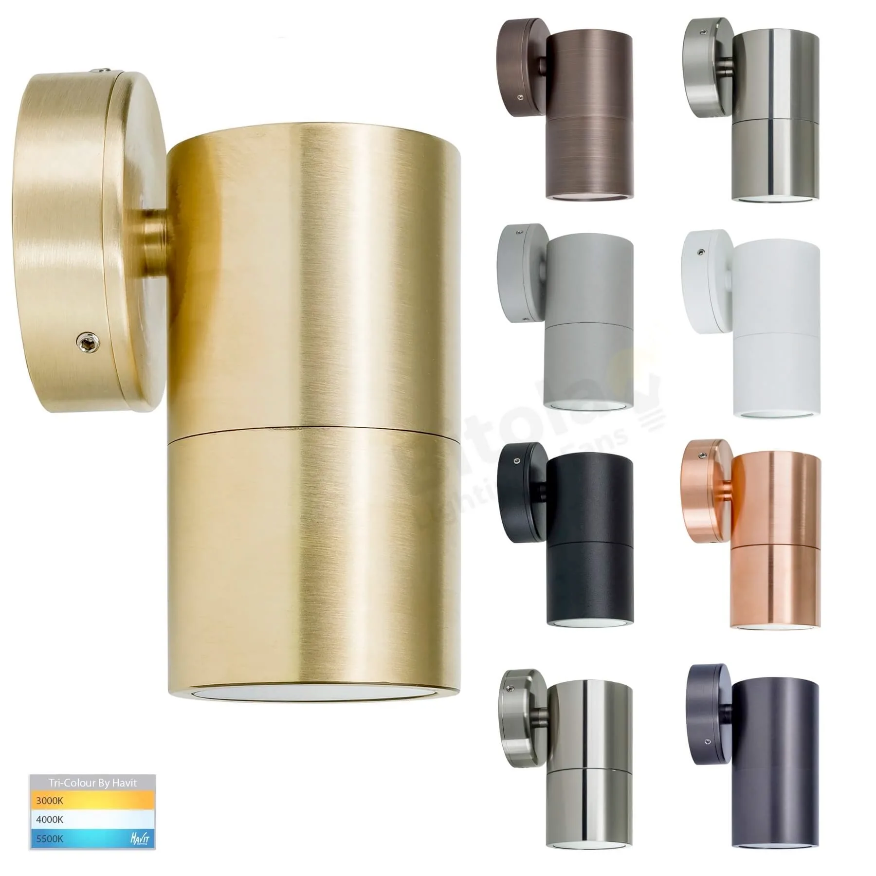 Havit Tivah Fixed Down 5w LED Tri-Colour Outdoor Wall Lights in 12v or 240v