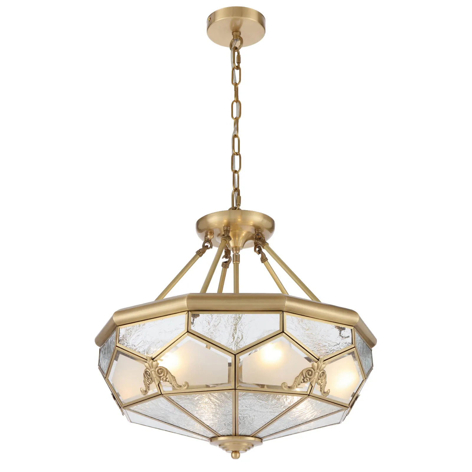 Telbix Valmont Artisan Brass CTC Ceiling Pendant Light with Water Glass