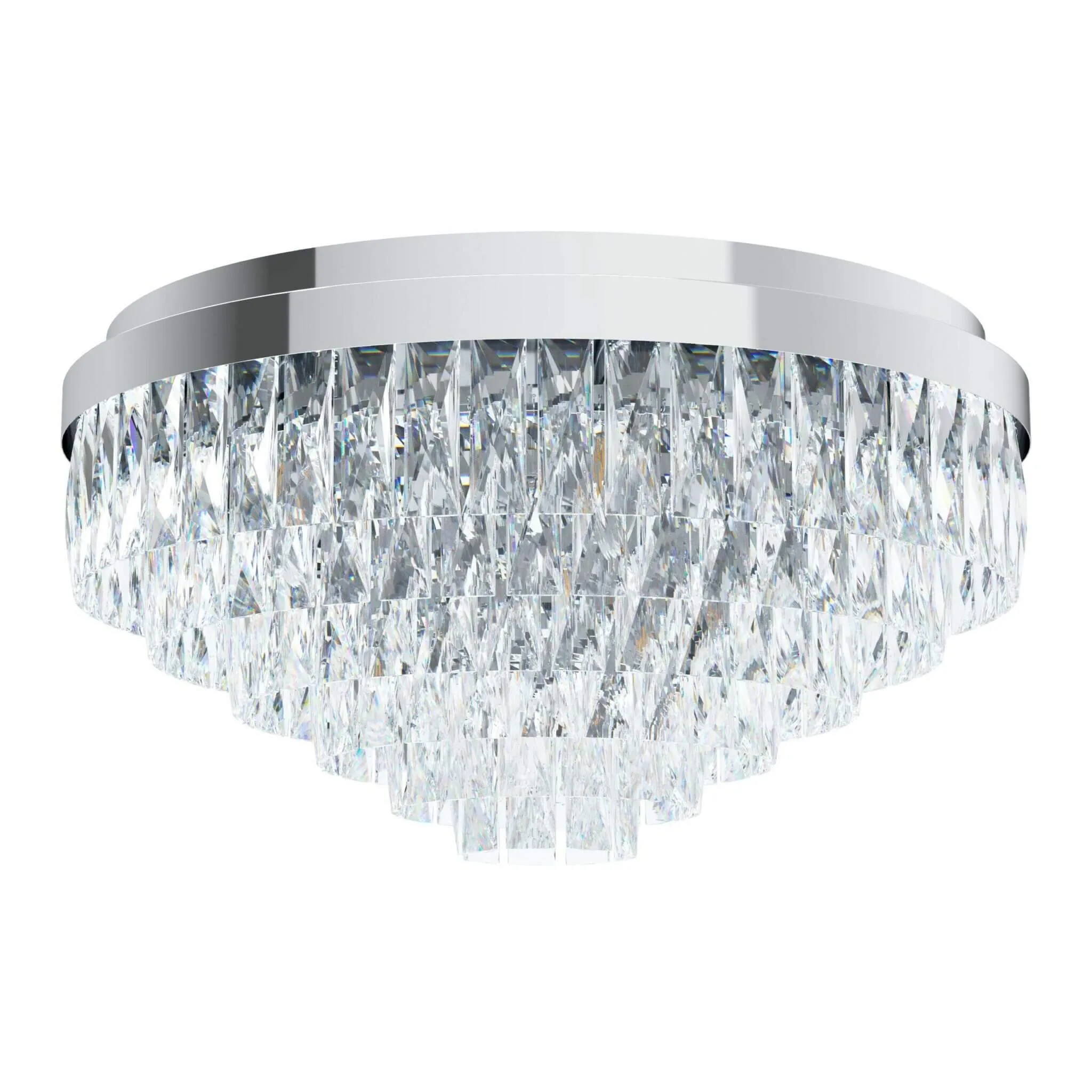 Eglo Valparaiso 1 11 Light Chrome CTC Close to Ceiling Pendant Crystal Chandelier