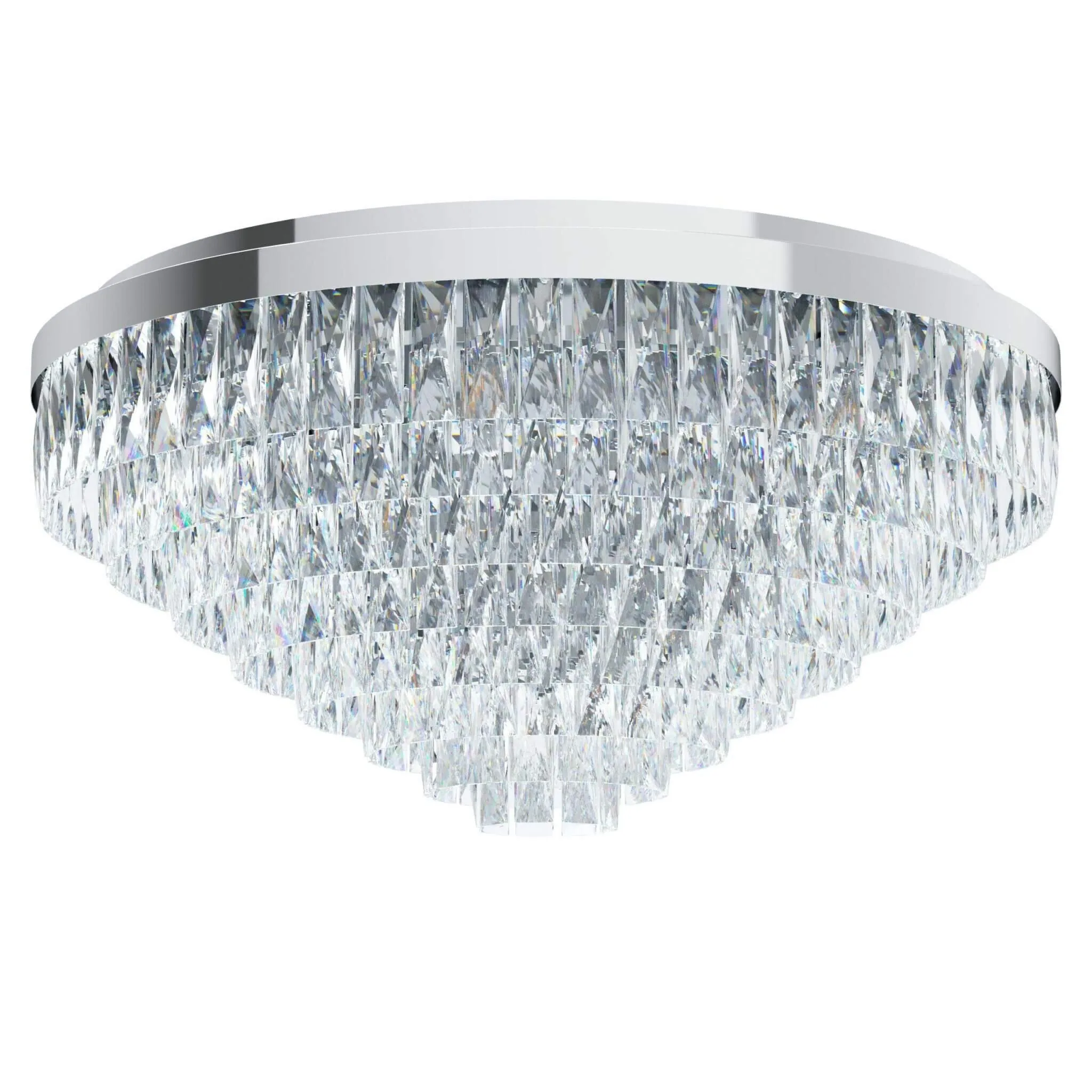 Eglo Valparaiso 1 16 Light Chrome CTC Close to Ceiling Pendant Crystal Chandelier