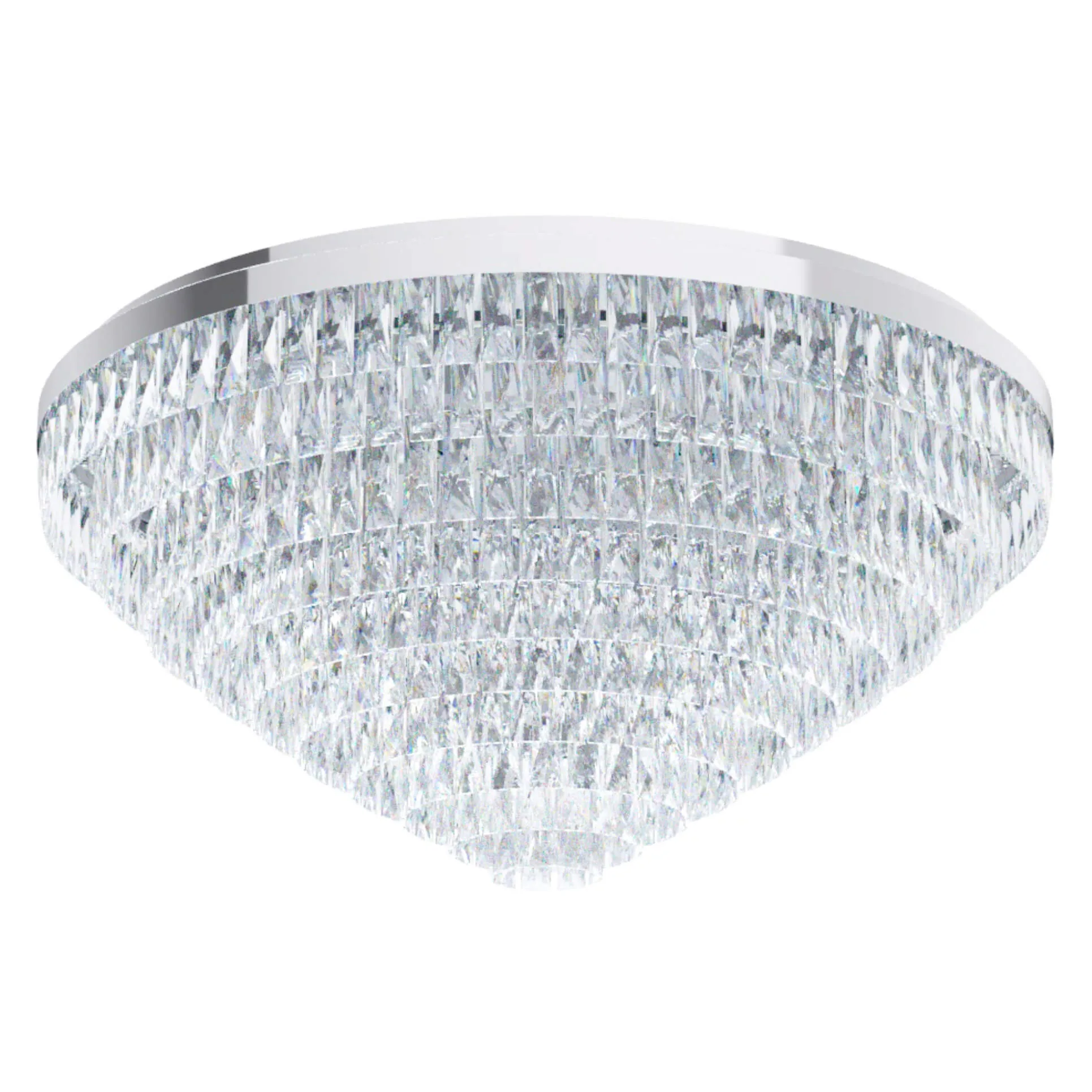 Eglo Valparaiso 1 25 Light Chrome CTC Close to Ceiling Pendant Crystal Chandelier