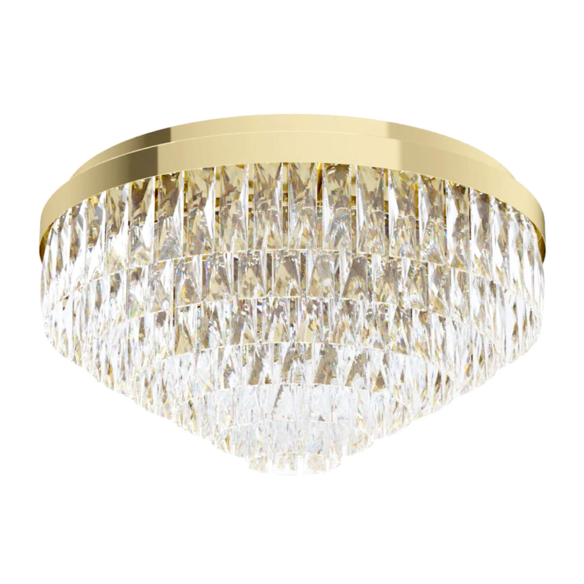 Eglo Valparaiso 11 Light Gold CTC Close to Ceiling Pendant Crystal Chandelier
