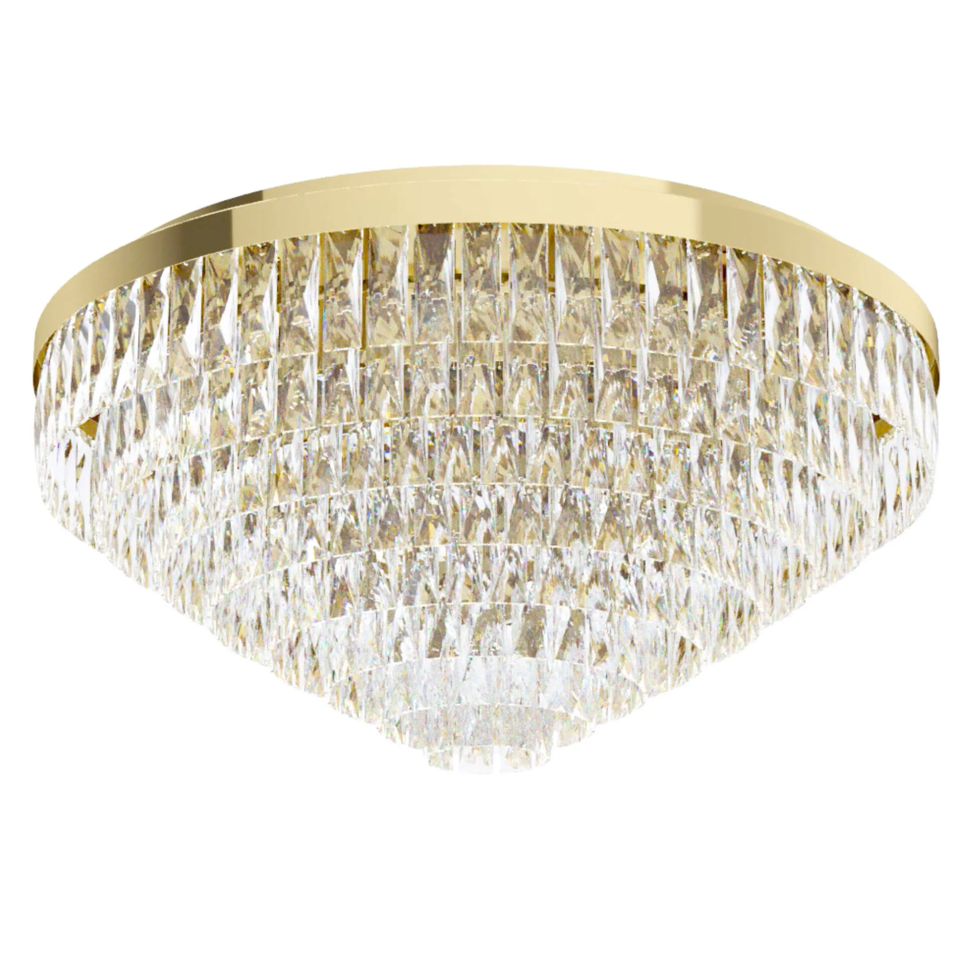 Eglo Valparaiso 16 Light Gold CTC Close to Ceiling Pendant Crystal Chandelier