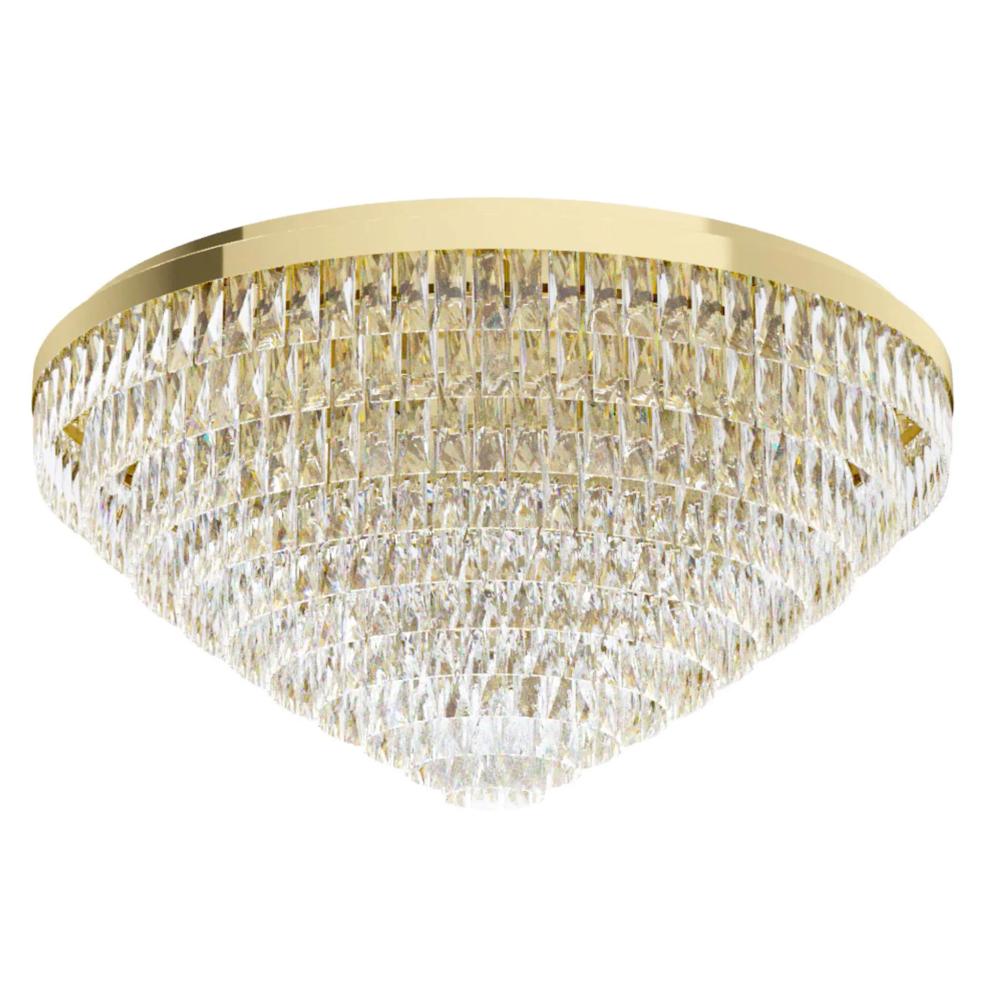 Eglo Valparaiso 25 Light Gold CTC Close to Ceiling Pendant Crystal Chandelier