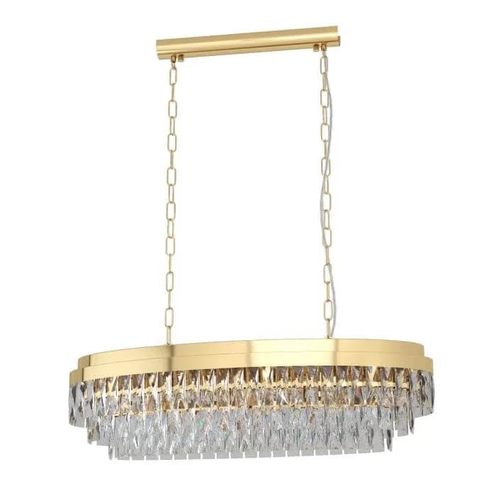 Eglo Valparaiso 10 Light Gold Ceiling Pendant Crystal Hanging Chandelier