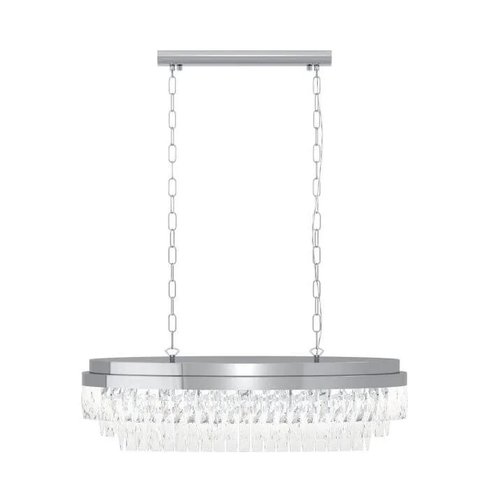 Eglo Valparaiso 1 10 Light Chrome Ceiling Pendant Crystal Hanging Chandelier