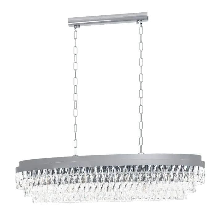 Eglo Valparaiso 1 13 Light Chrome Ceiling Pendant Crystal Hanging Chandelier