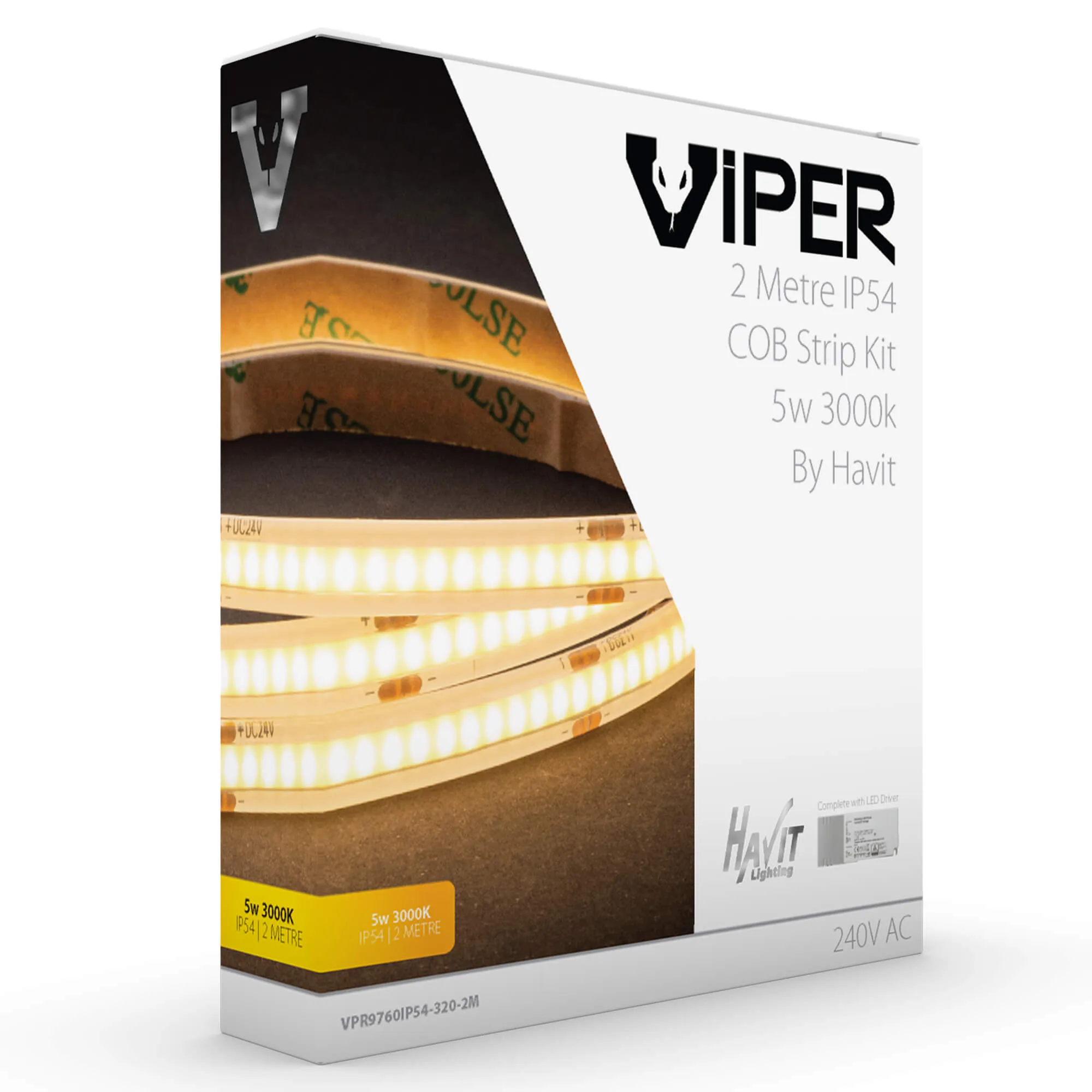 Viper 5W 2M 3000K Strip Light Kit